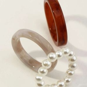 Set of 3 Pearl/Acrylic Rings!